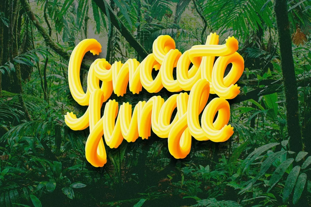 Jungle Yellow Green Typography Nature