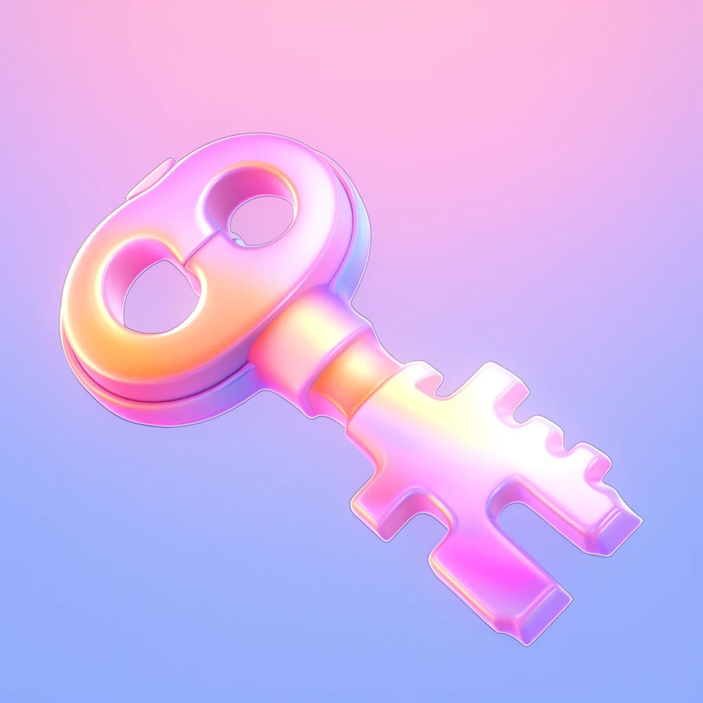 key 3D icon game cartoon cute lovely