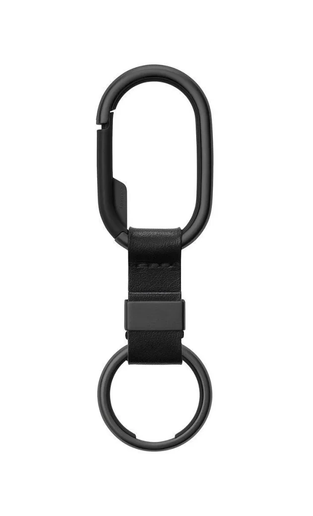 Keychain Black Metal Leather Attachment
