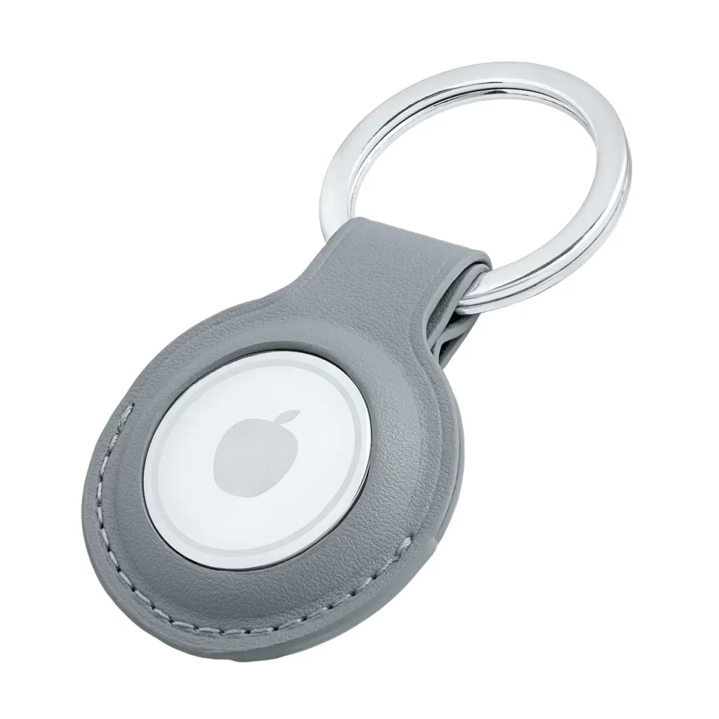 Keychain Gray Leather Apple