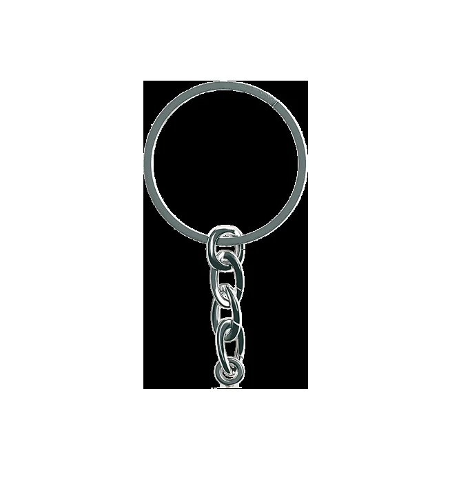 Keychain Silver Chain Black Ring
