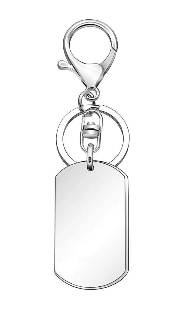 Keychain Silver White Metal