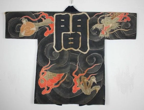 Kimono Dragon Moon Black Red Traditional