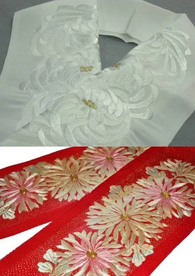 Kimono Embroidered Floral Textile