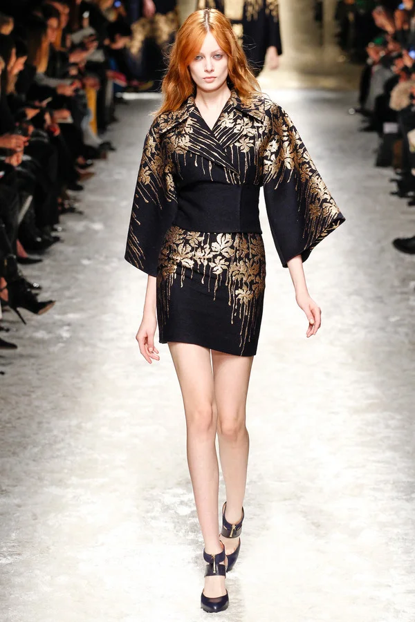 Kimono Floral Black Gold