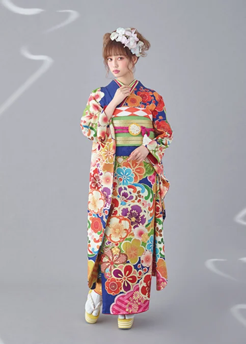 Kimono Floral Cherry Blossom Wave