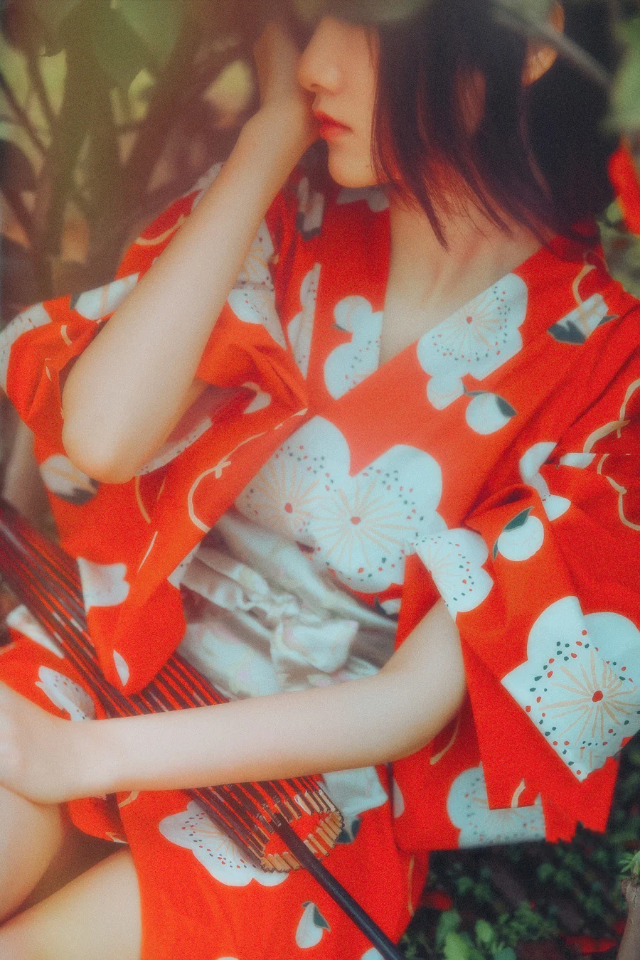Kimono Floral Cherry Blossom Pink Green