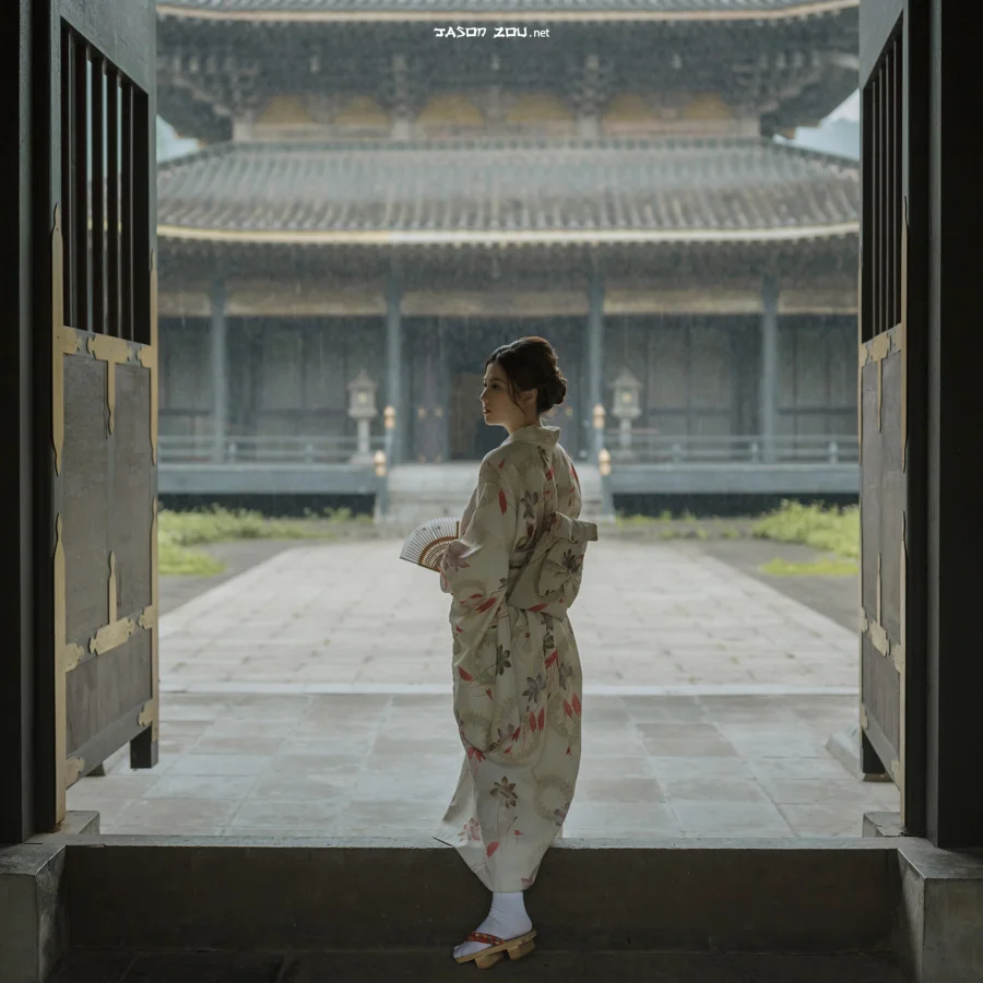 Kimono Floral Cherry Blossom Stripe