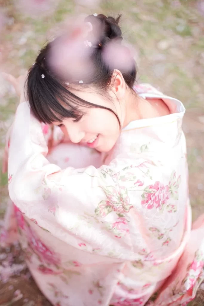 Kimono Floral Cherry Blossom Pink