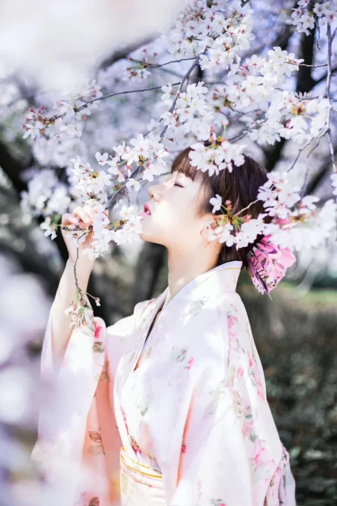 Kimono Floral Cherry Blossom Pink
