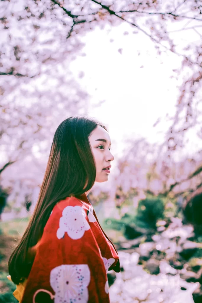 Kimono Floral Cherry Blossom Red