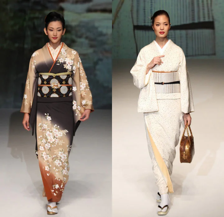 Kimono Floral Cherry Blossom Stripe