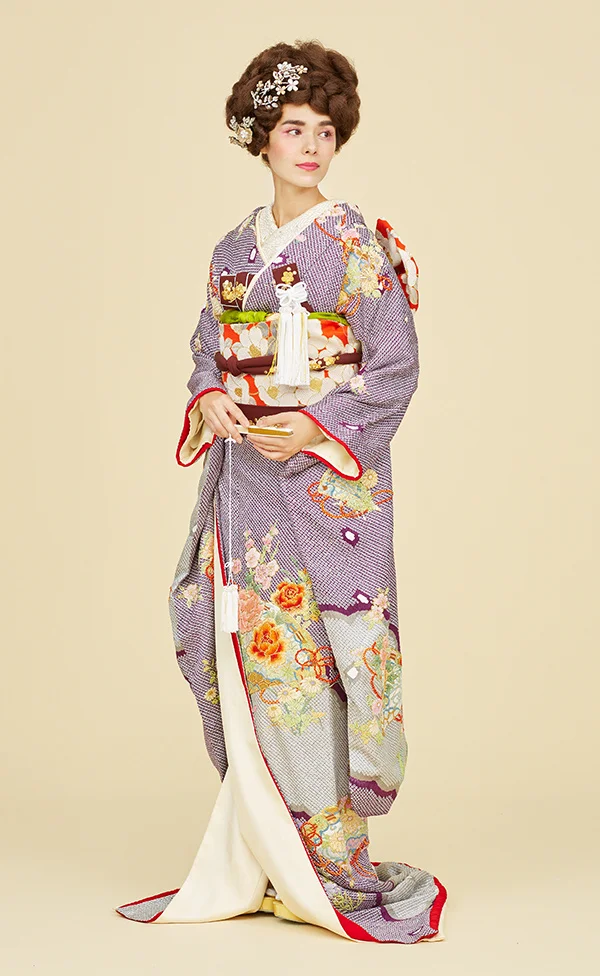 Kimono Floral Cherry Blossom Crane