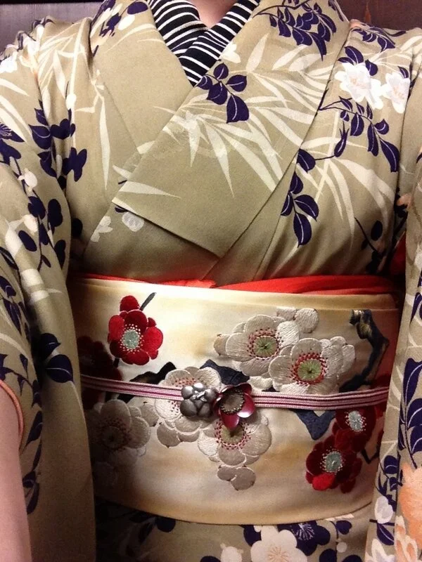 Kimono Floral Cherry Blossom Stripe