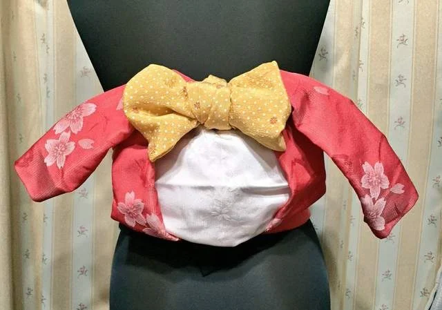 Kimono Floral Cherry Blossom Yellow Bow