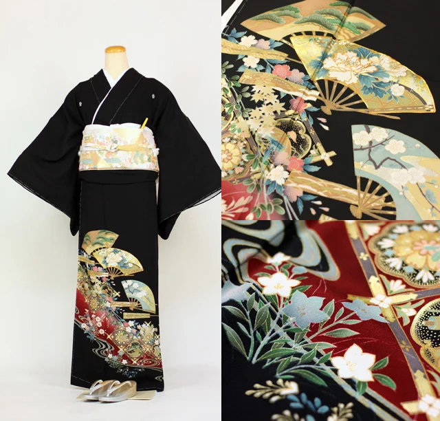 Kimono Floral Cherry Blossom Crane Wave