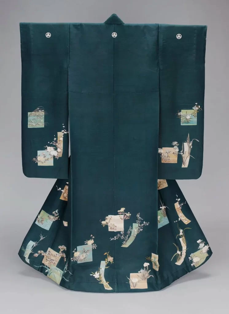 Kimono Floral Cherry Blossom Crane Wave