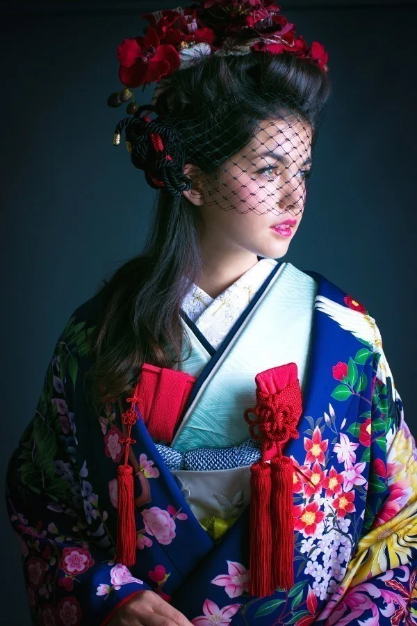 Kimono Floral Cherry Blossom Bird