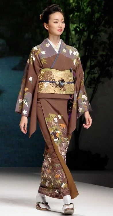 Kimono Floral Cherry Blossom Wave
