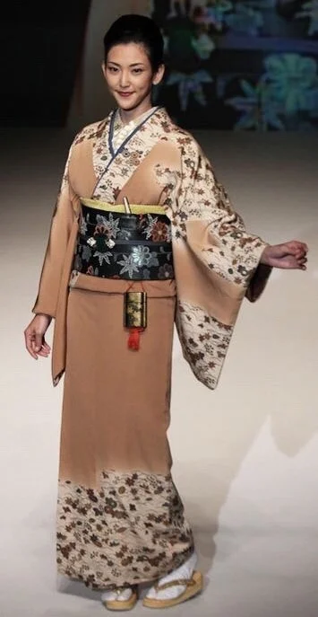 Kimono Floral Cherry Blossom Crane