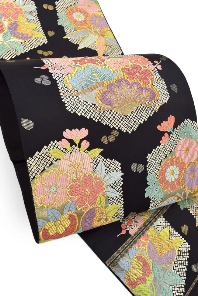 Kimono Floral Cherry Blossom Crane Geometric Bird Moon