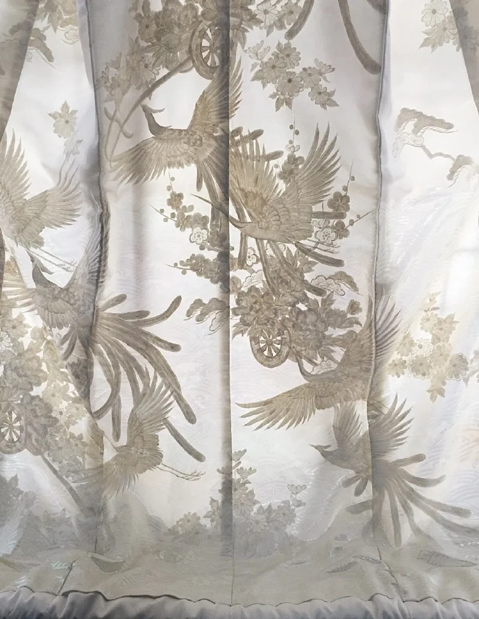 Kimono Floral Crane Bird