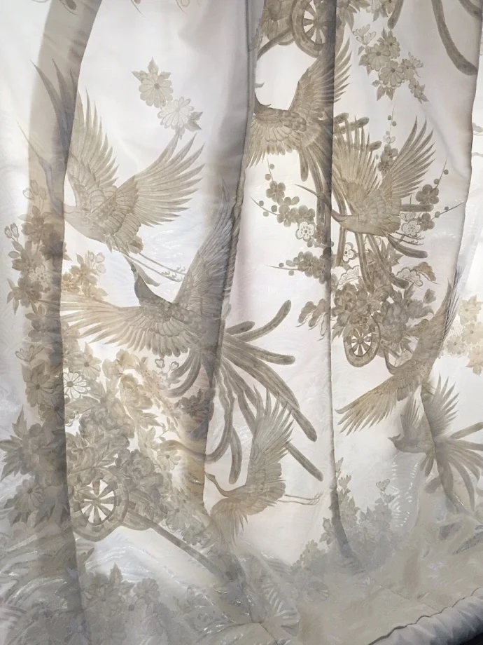 Kimono Floral Crane Bird