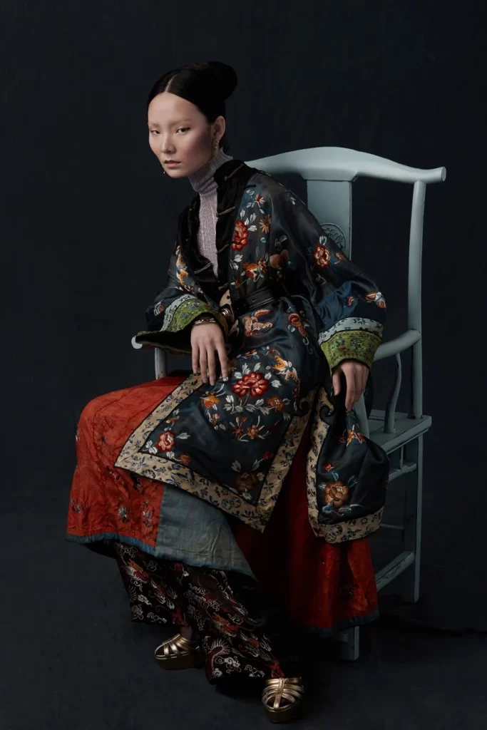 Kimono Floral Crane Wave