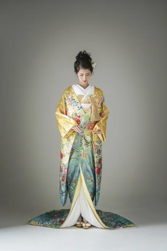 Kimono Floral Crane Wave