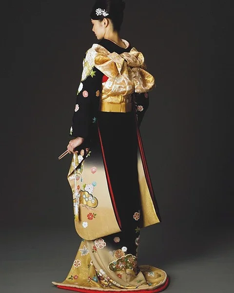 Kimono Floral Crane Wave