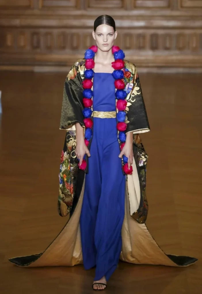 Kimono Floral Crane Wave