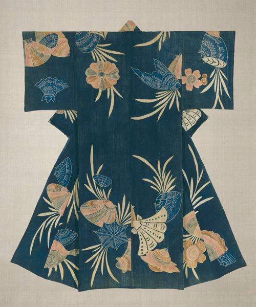 Kimono Floral Crane Wave Bird Moon