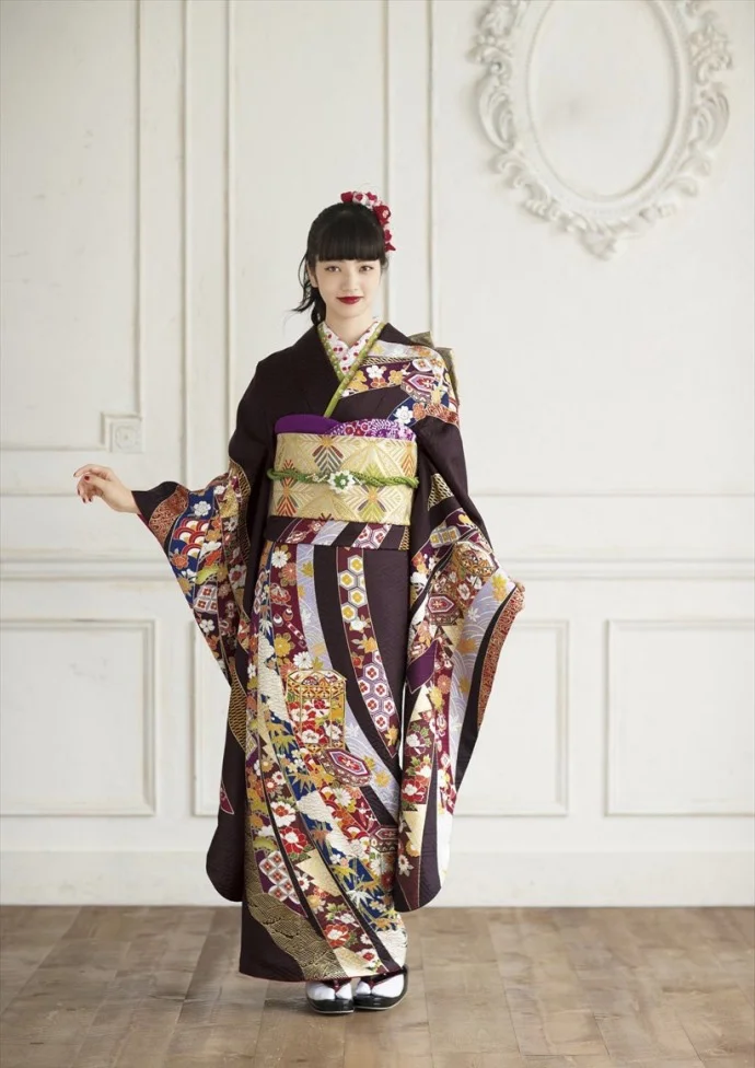 Kimono Floral Geometric Wave Bird Moon