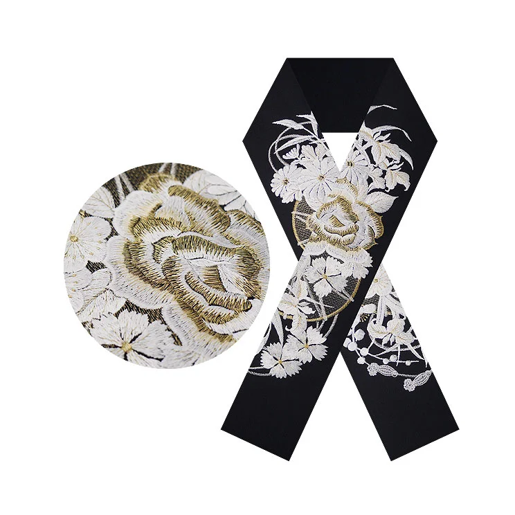 Kimono Floral Gold White Black
