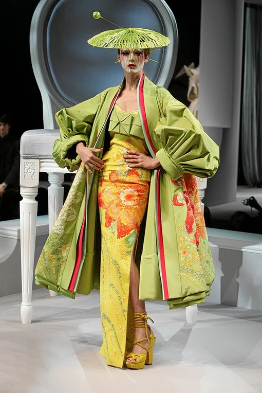 Kimono Floral Green Yellow Red