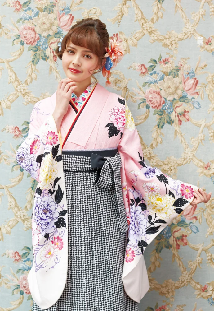 Kimono Floral Houndstooth