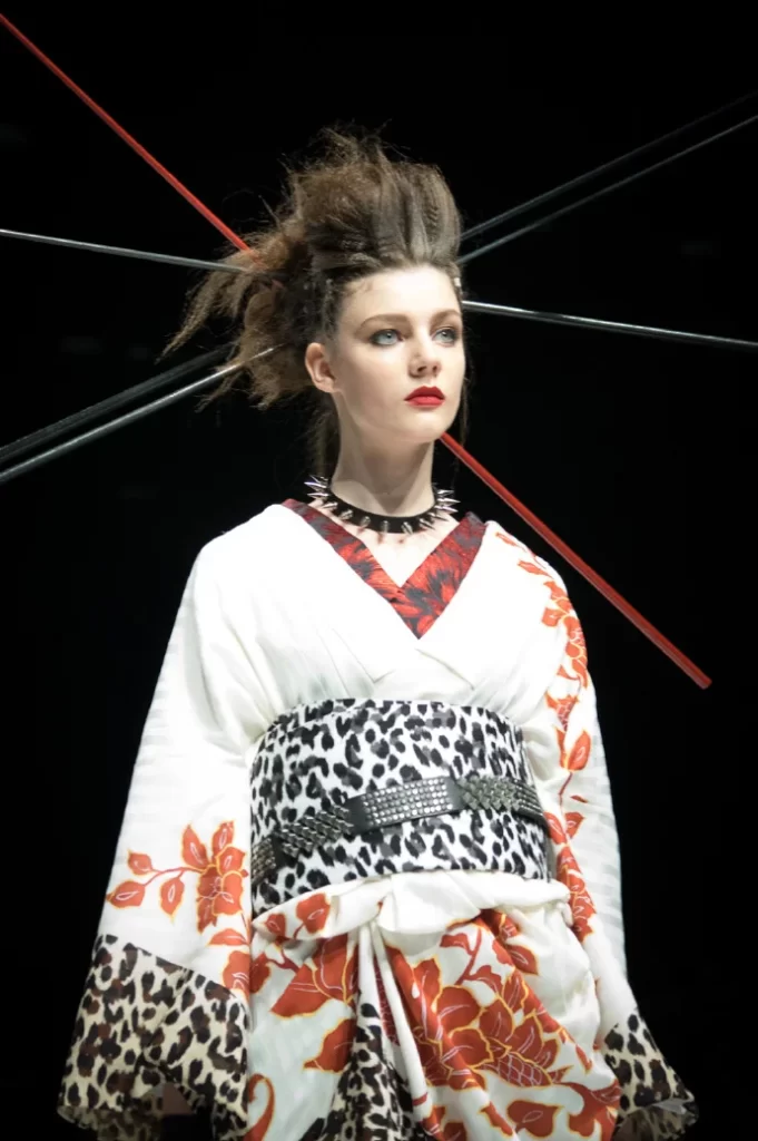Kimono Floral Leopard Print Red