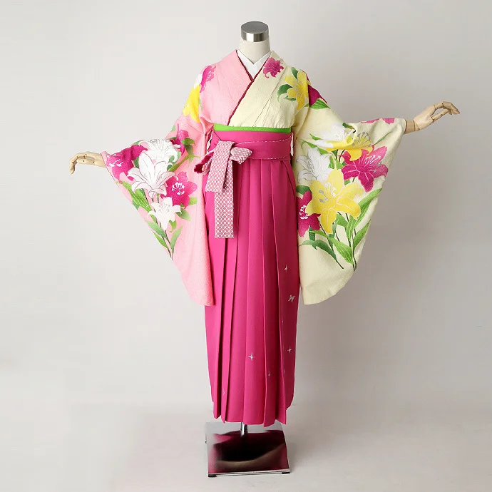 Kimono Floral Pink Yellow White