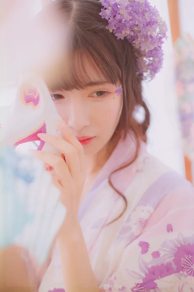 Kimono Floral Purple Pink