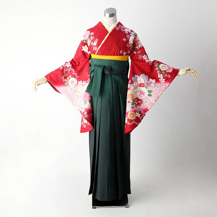 Kimono Floral Red Green