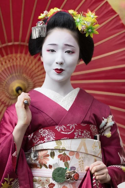 Kimono Floral Red White