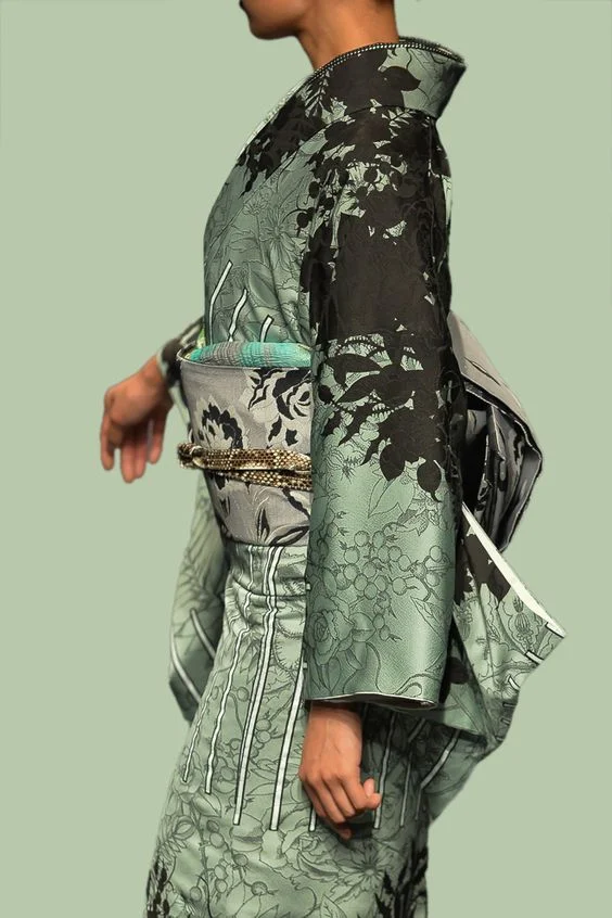 Kimono Floral Stripe