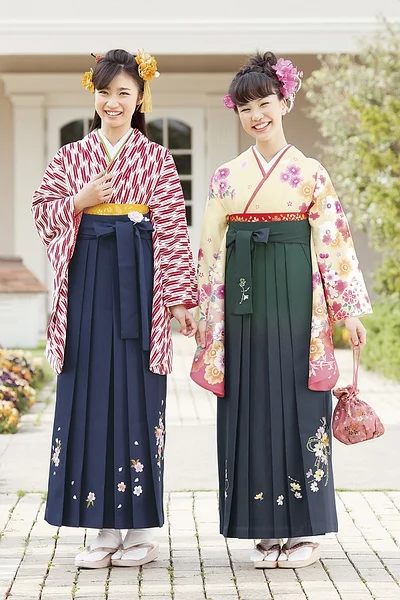 Kimono Floral Stripe Elegant Ceremonial