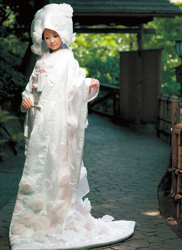 Kimono Floral White Pink