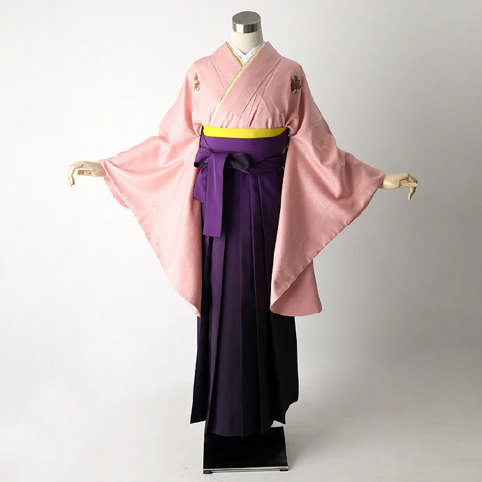 Kimono Furisode Floral Cherry Blossom Pink Purple