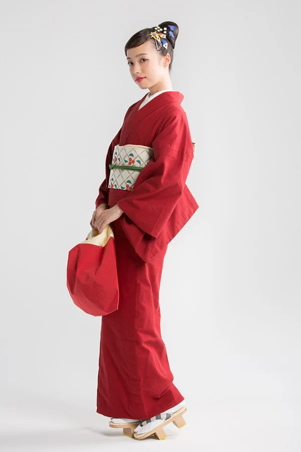 Kimono Furisode Floral Cherry Blossom Red Traditional