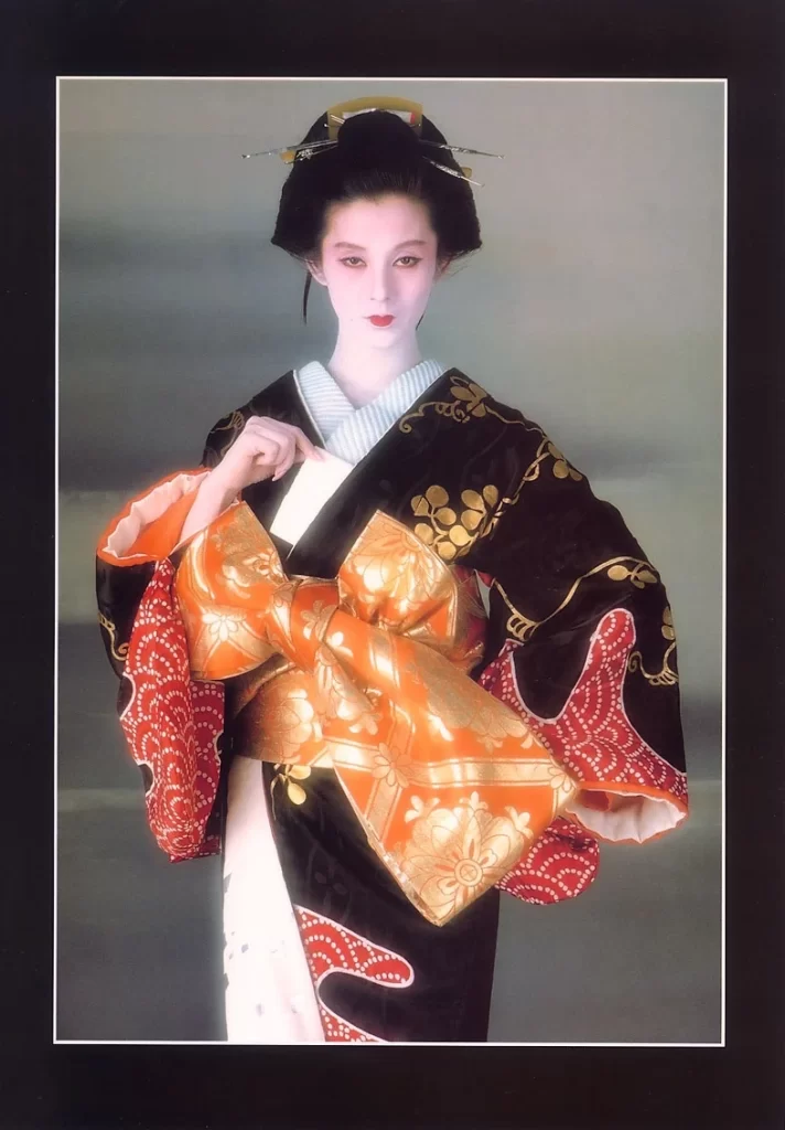 Kimono Furisode Floral Cherry Blossom Wave Geometric