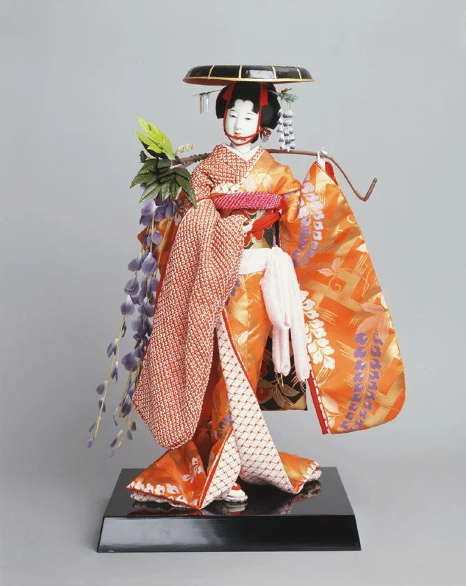 Kimono Furisode Floral Cherry Blossom Wave Geometric Red Traditional