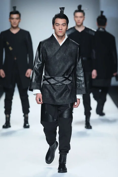 Kimono Geometric Black Traditional Fashion Runway