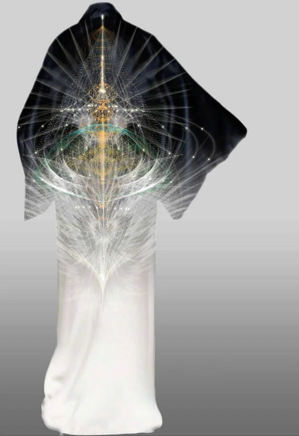 Kimono Geometric Black White Traditional Artistic